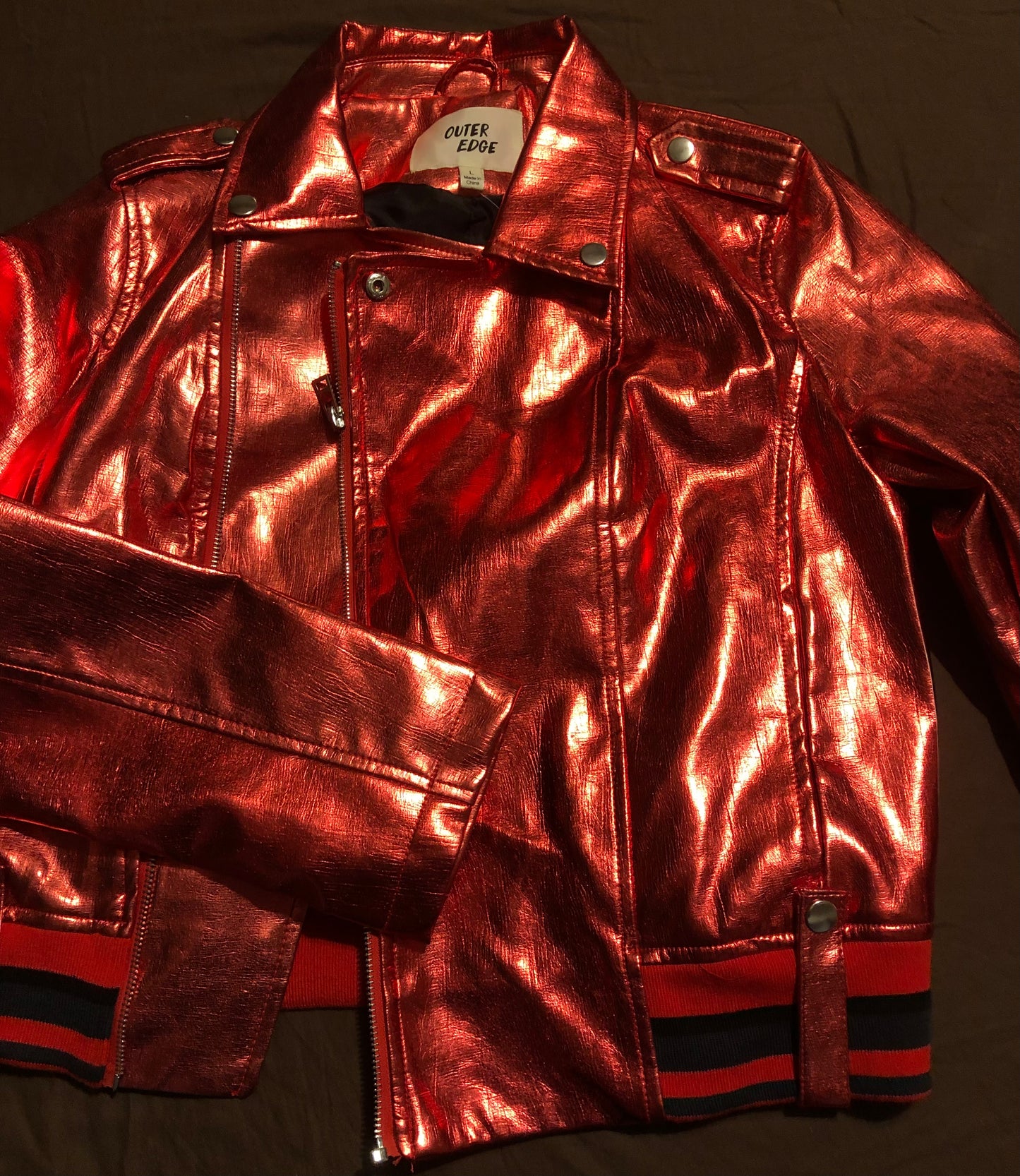 Red chrome Moto Jacket