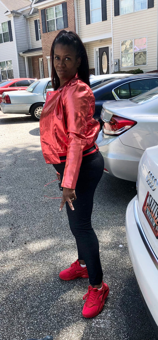 Red chrome Moto Jacket