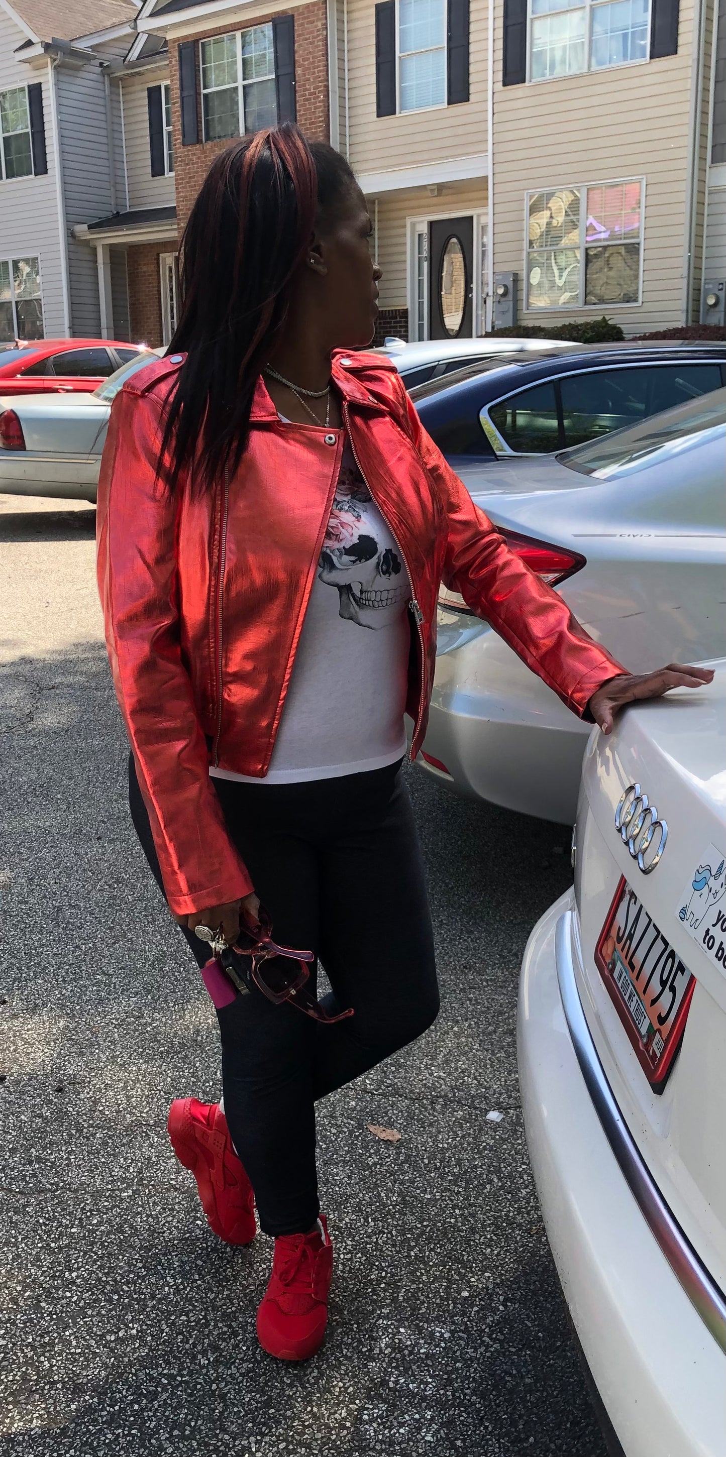 Red chrome Moto Jacket
