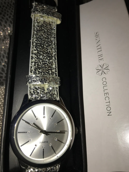 Silver Glitter Watch